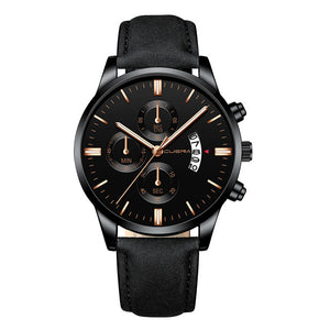Sport Stainless Steel Leather Watch